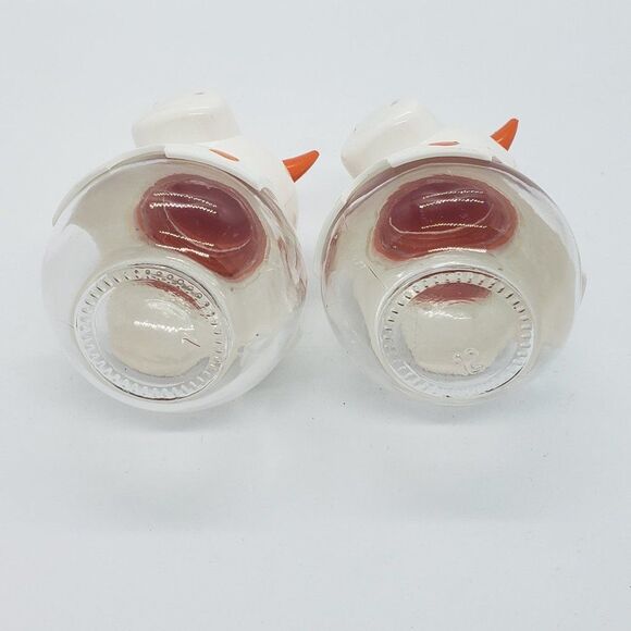 Herevin𝅺 Vintage Rustic Orange White Clear Glass Cow Salt and Pepper Shaker Set - Picture 6 of 9